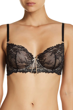 HEIDI by Heidi Klum Black & Toasted Almond Natural French Lace Underwire Bra thumbnail 1