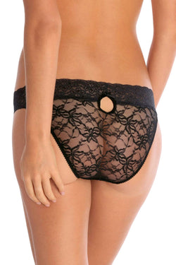 HEIDI by Heidi Klum Ebony Stretch-Lace Keyhole Bikini Brief thumbnail 2
