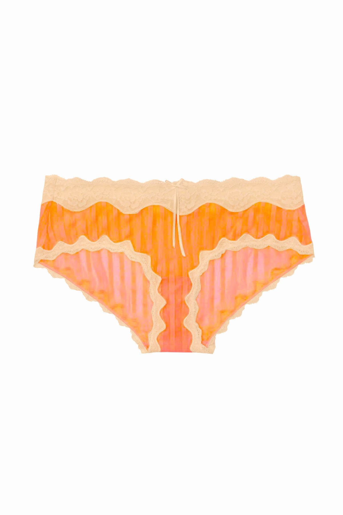 HEIDI by Heidi Klum Neon-Coral/Peony Mesh/Lace Striped Hipster