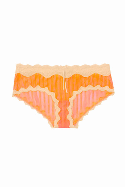 HEIDI by Heidi Klum Neon-Coral/Peony Mesh/Lace Striped Hipster