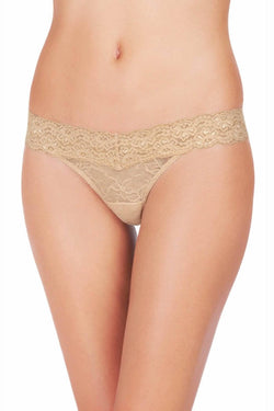 HEIDI by Heidi Klum Toasted-Almond Stretch-Lace Thong thumbnail 1