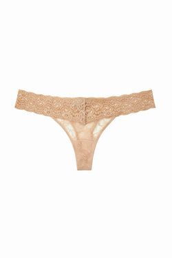 HEIDI by Heidi Klum Toasted-Almond Stretch-Lace Thong thumbnail 4