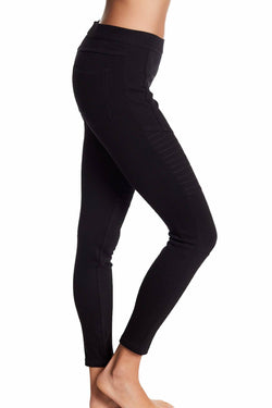HUE Black-Denim Moto Legging thumbnail 4
