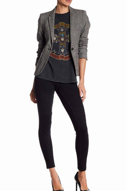 HUE Black-Denim Moto Legging thumbnail 2