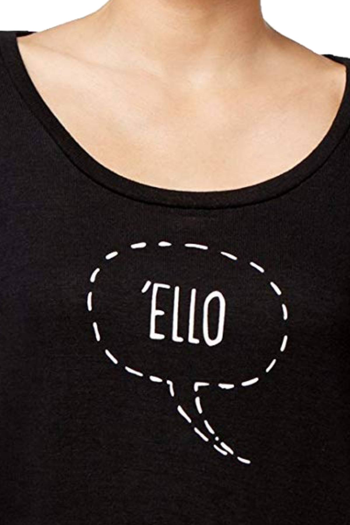 HUE Black 'Ello Graphic-Print Lounge Tee