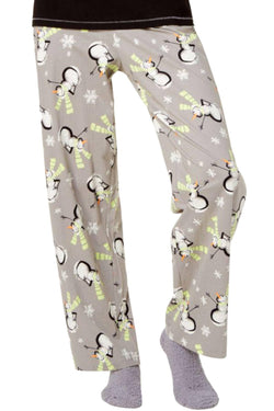 HUE Black/Grey Let-It-Snow Printed 3-Pc Pajama Set thumbnail 4