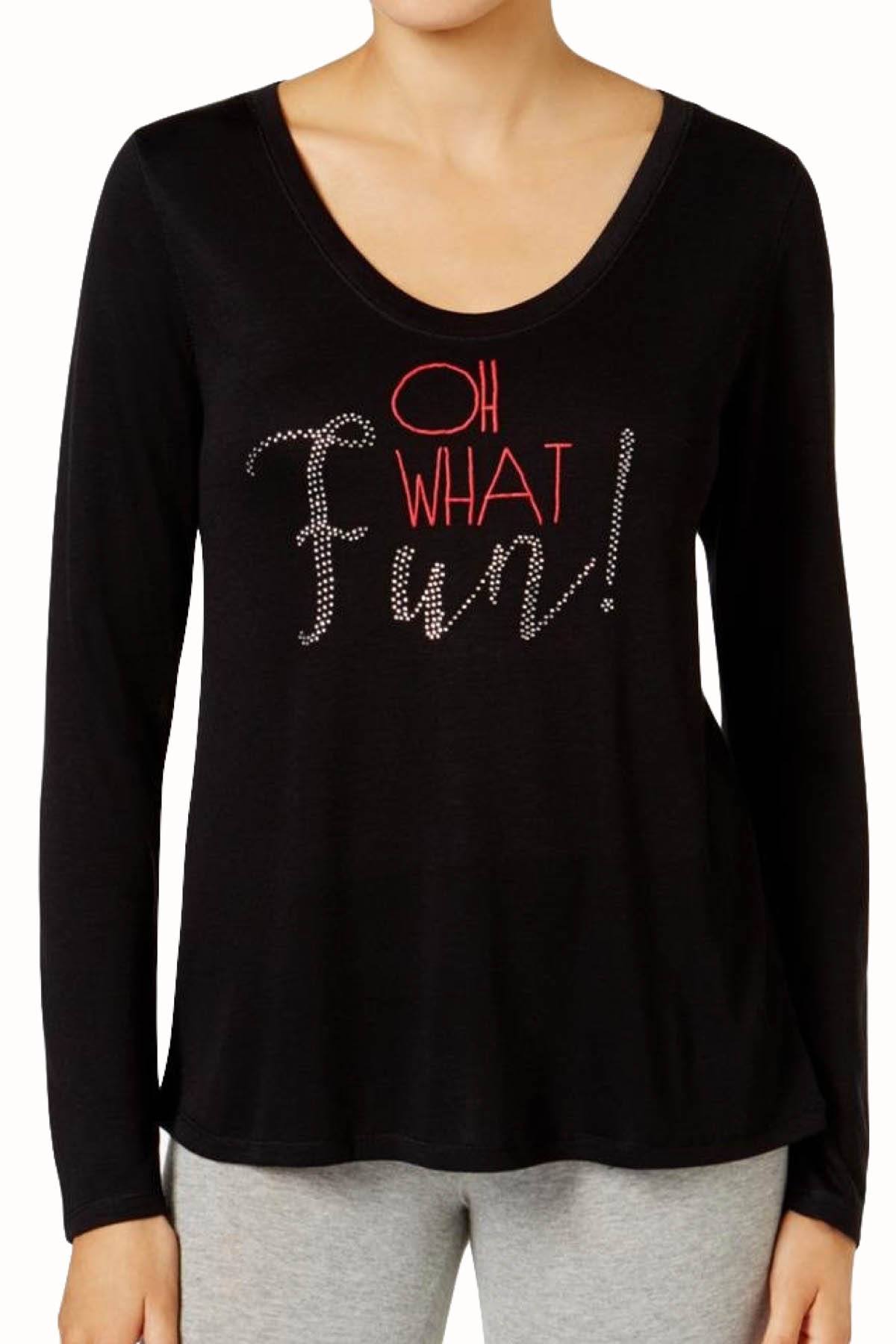 HUE Black Holiday Graphic Lounge Tee
