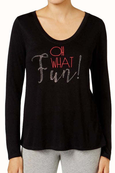 HUE Black Holiday Graphic Lounge Tee