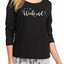 HUE Black Keyhole-Back Weekend Lounge Top