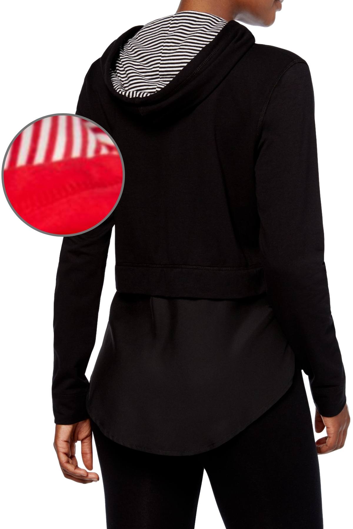 HUE Cupid-Red Layered-Look Lounge Hoodie