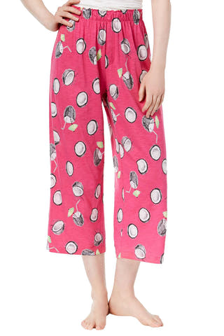 HUE Fuchsia Coconut Printed Capri Sleep Pant