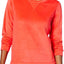 HUE Lollipop-Red Sueded Fleece Top and Black Fuzzy Slipper Socks 2-Piece Set