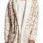 HUE Off-White/Beige Leopard Illusion Cozy Open-Front Robe