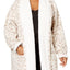 HUE Off-White/Beige Leopard Illusion Cozy Open-Front Robe