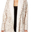 HUE Off-White/Beige Leopard Illusion Cozy Open-Front Robe