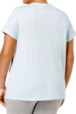 HUE PLUS Aqua-Heather V-Neck Pajama Top thumbnail 3