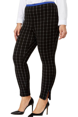 HUE PLUS Black/Royal-Blue Windowpane Loafer Skimmer thumbnail 1