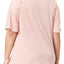 HUE PLUS Blossom Pink Bell Ruffled Sleeve Lounge Top