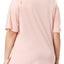 HUE PLUS Blossom Pink Bell Ruffled Sleeve Lounge Top