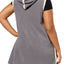 HUE PLUS Castlerock-Grey Sleeveless Hooded Vest/Robe