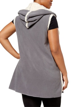 HUE PLUS Castlerock-Grey Sleeveless Hooded Vest/Robe thumbnail 4