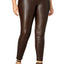 HUE PLUS Espresso Leatherette Legging