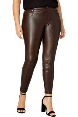 HUE PLUS Espresso Leatherette Legging thumbnail 1