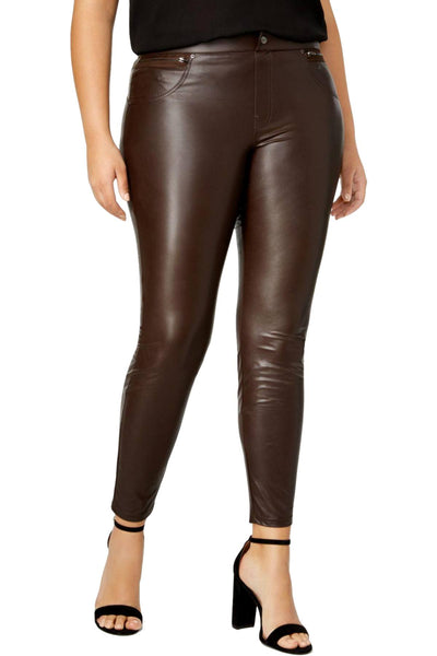 HUE PLUS Espresso Leatherette Legging