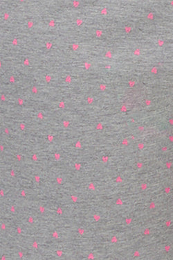 HUE PLUS Grey/Phlox-Pink Heart-Print Knit PJ Pant thumbnail 3
