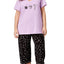 HUE PLUS Lilac/Black Printed Capri Pajama Set