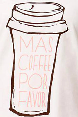 HUE PLUS Off-White/Peach Mas-Coffee 2pc Pajama Set thumbnail 2