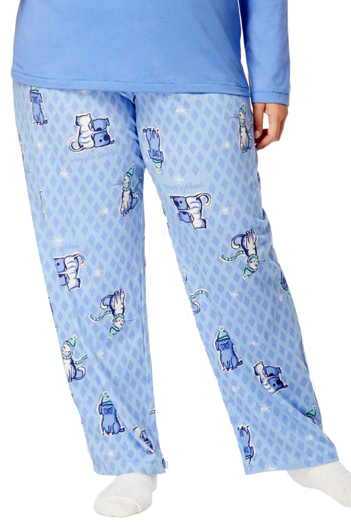 HUE PLUS Wedgewood-Blue Snuggle-Buddy Pajama Pant