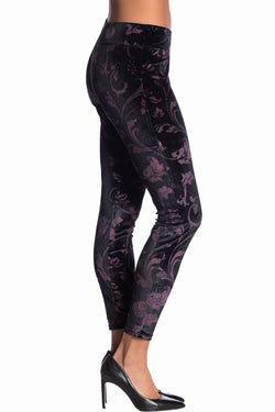 HUE Potent-Purple Juliet Floral Velvet Legging thumbnail 4