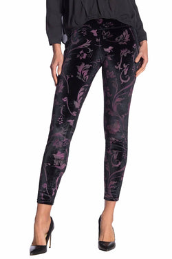 HUE Potent-Purple Juliet Floral Velvet Legging thumbnail 2