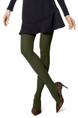 HUE Shadow-Olive Opaque Tights thumbnail 1