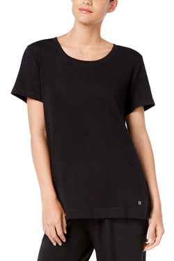 HUE Solid-Black Super Soft Terry Lounge Tee thumbnail 2