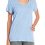 HUE Tidal-Blue Solid V-Neck Tee