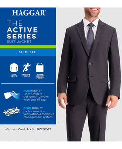 Haggar Active Series Herringbone Slim-fit Suit Separate Jacket Black thumbnail 3