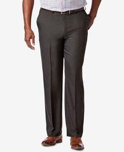 Haggar Big & Tall Cool 18pro Classic-fit Expandable Waist Flat Front Stretch Dress Pants Chcoal Htr thumbnail 1