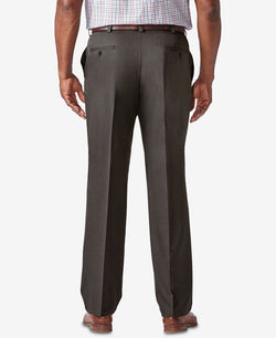 Haggar Big & Tall Cool 18pro Classic-fit Expandable Waist Flat Front Stretch Dress Pants Chcoal Htr thumbnail 2