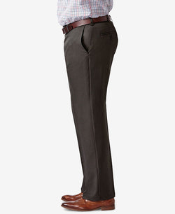 Haggar Big & Tall Cool 18pro Classic-fit Expandable Waist Flat Front Stretch Dress Pants Chcoal Htr thumbnail 3