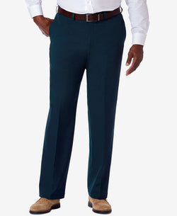 Haggar Big & Tall Cool 18pro Classic-fit Expandable Waist Flat Front Stretch Dress Pants Navy thumbnail 1