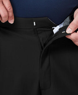 Haggar Big & Tall Premium Comfort Stretch Classic-fit Solid Pleated Dress Pants Black thumbnail 2