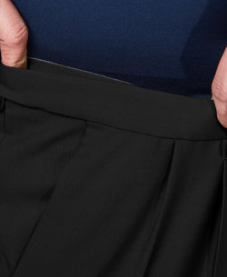 Haggar Big & Tall Premium Comfort Stretch Classic-fit Solid Pleated Dress Pants Black thumbnail 3