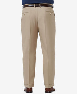 Haggar Big & Tall Premium Comfort Stretch Classic-fit Solid Pleated Dress Pants Med Khaki thumbnail 4