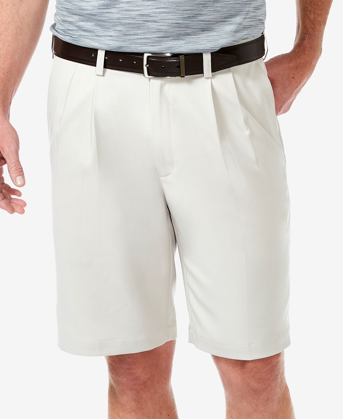 Haggar Cool 18 Pro Classic-fit Stretch Pleated 9.5" Shorts String