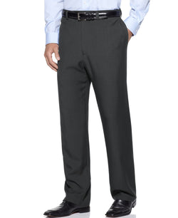 Haggar Eclo Stria Classic Fit Flat Front Hidden Expandable Dress Pants Medium Grey thumbnail 1