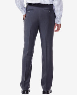 Haggar Eclo Stria Classic Fit Flat Front Hidden Expandable Dress Pants Medium Grey thumbnail 2