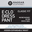Haggar Eclo Stria Classic Fit Flat Front Hidden Expandable Dress Pants Taupe