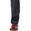 Haggar Eclo Stria Classic Fit Pleated Hidden Expandable Waistband Dress Pants Med Grey